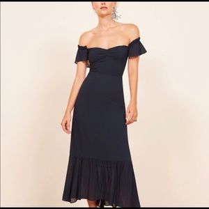 Reformation Butterfly Dress in Navy